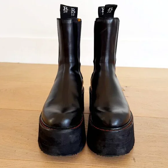 R13 DOUBLE STACK CHELSEA BOOT black - Picture 4 of 15